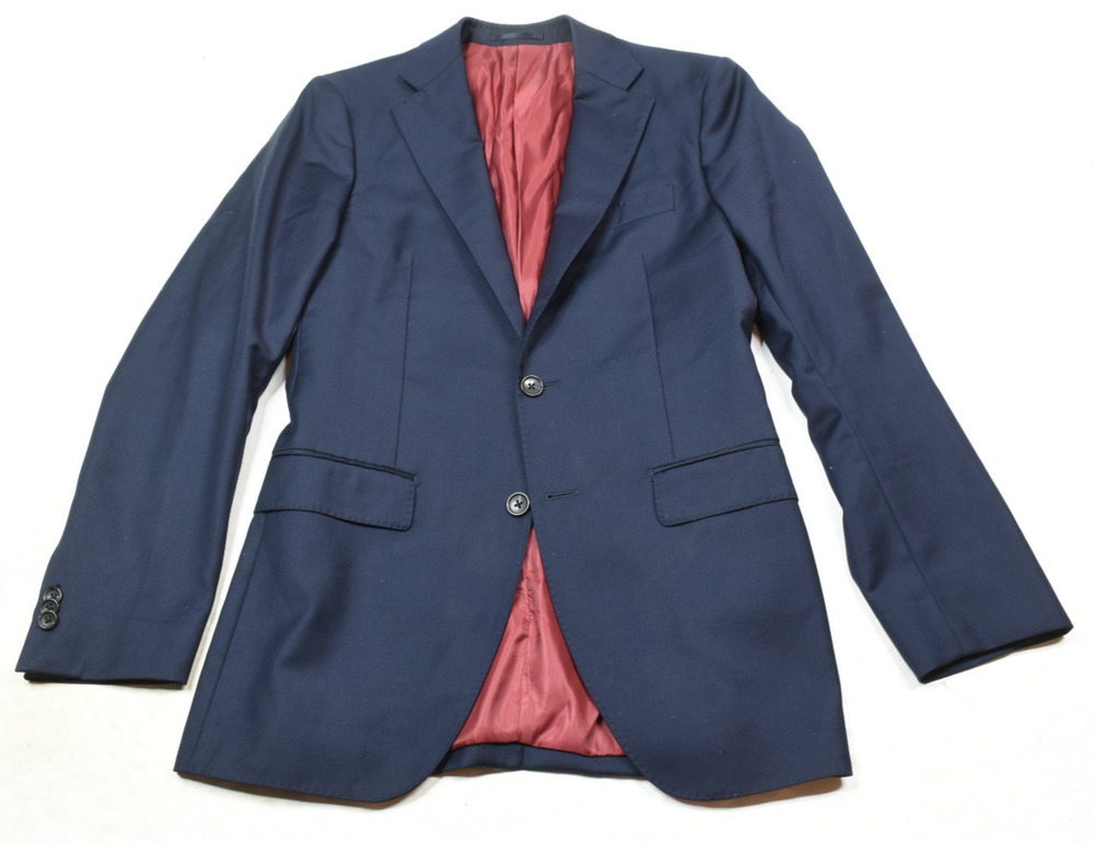 Spier & Mackay Suit Coat Jacket Mens 38L Navy Blue Wool Two-Button Slim Fit